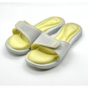 NIKE Women's Size 8 Yellow/Gray Comfort Footbed Slides Flip Flop Sandals